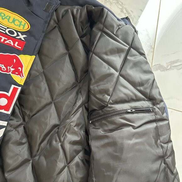 RedBull F1 Racing Jacket Navy Blue â Vintage Embroidered Bomber - Picture 5 of 7